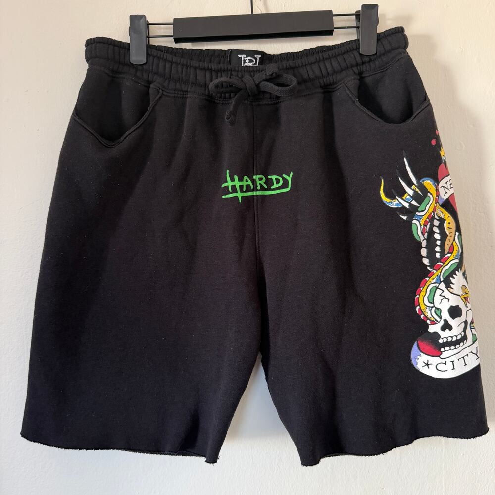 Ed hardy Mens skull sweat shorts with logo